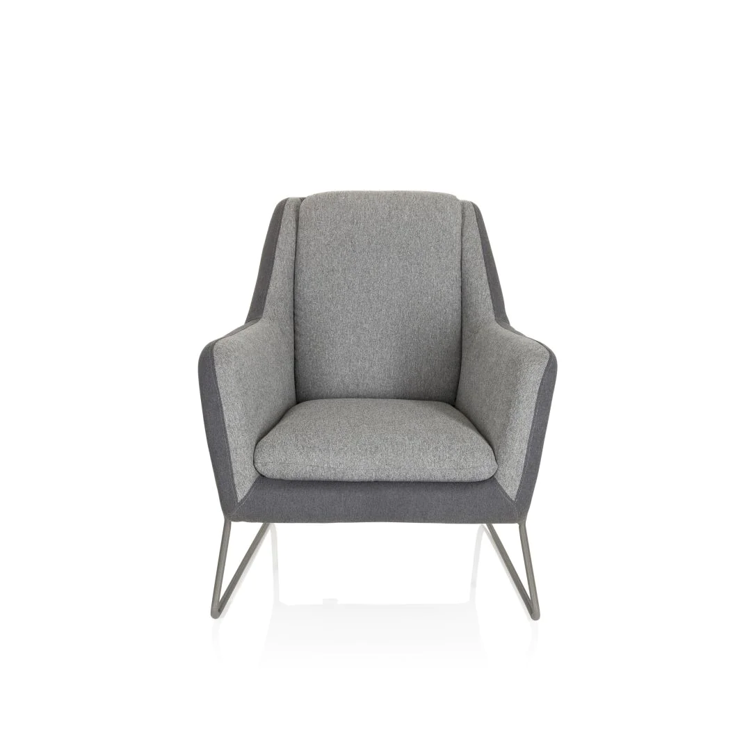 Loungesessel LAGUN Kufengestell 1 Sitzer hellgrau/dunkelgrau - HJH-713514