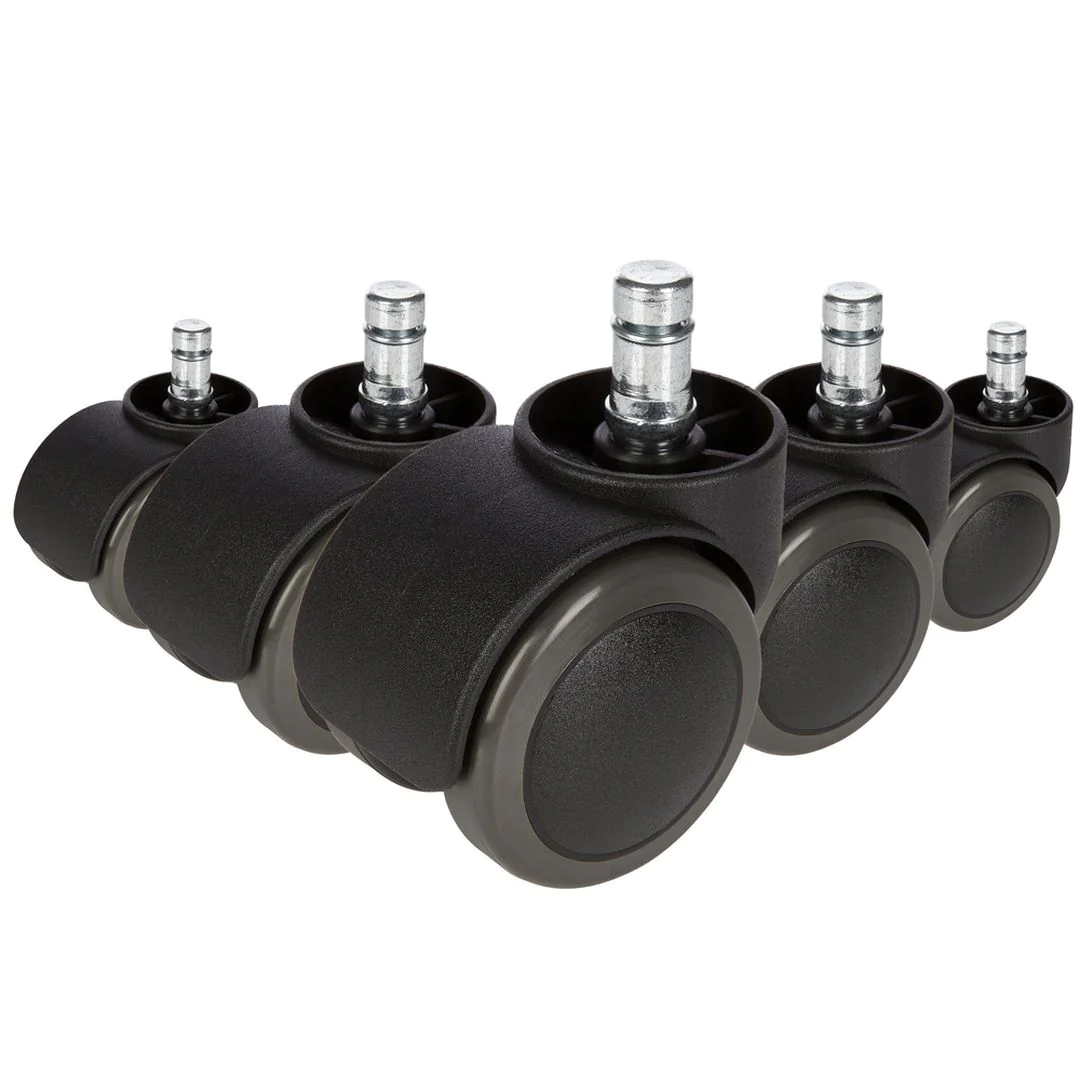 5x Hartbodenrollen ROLO 11mm 50mm Büro-Stuhl-Rollen No-Noise (5er Pack) von HJH - Produktbild 1 von 5