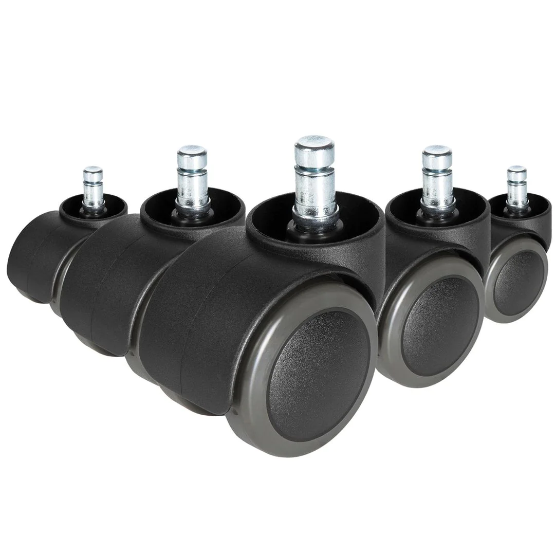 5x Hartbodenrollen ungebremst ROLO FREE 10mm 50mm Büro-Stuhl-Rollen (5er Pack) von HJH - Produktbild 1 von 5
