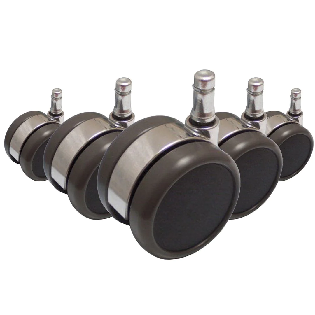 5x Design-Rollen ROLO LUX 11mm 65mm Büro-Stuhl-Rollen für Hartböden Chrom (5er Pack) von HJH - Produktbild 1 von 4