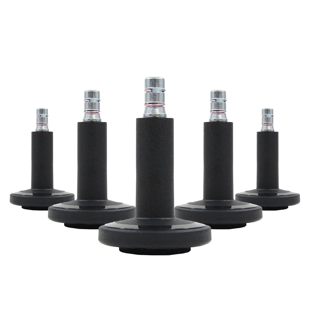 5x Bodengleiter STATO-M Stift 11 mm 60 mm Standfüße mit Filz schwarz (5er Pack) von HJH - Produktbild 1 von 5