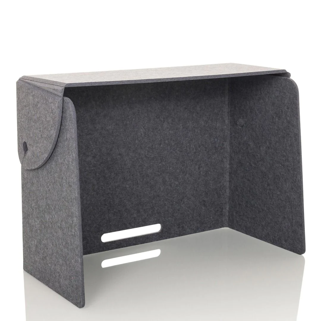Akustik Tischtrennwand FLEXMIUT FOLD 80x60x40 faltbar freistehend PET grau von HJH - Produktbild 1 von 4