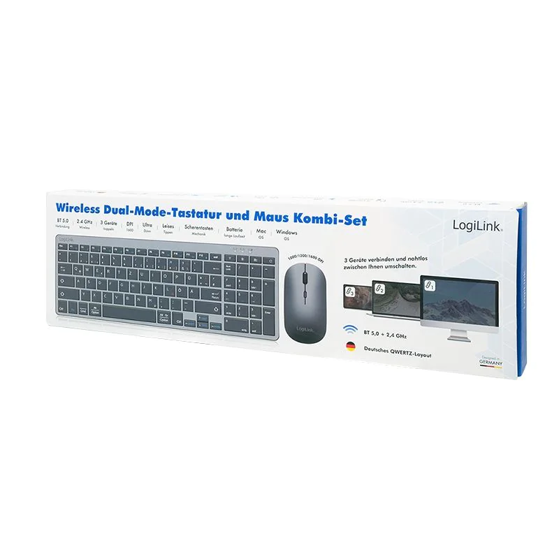 2,4 GHz Funk & BT 5.0 Dual-Mode Tastatur & Maus Set von LogiLink - Produktbild 8 von 9