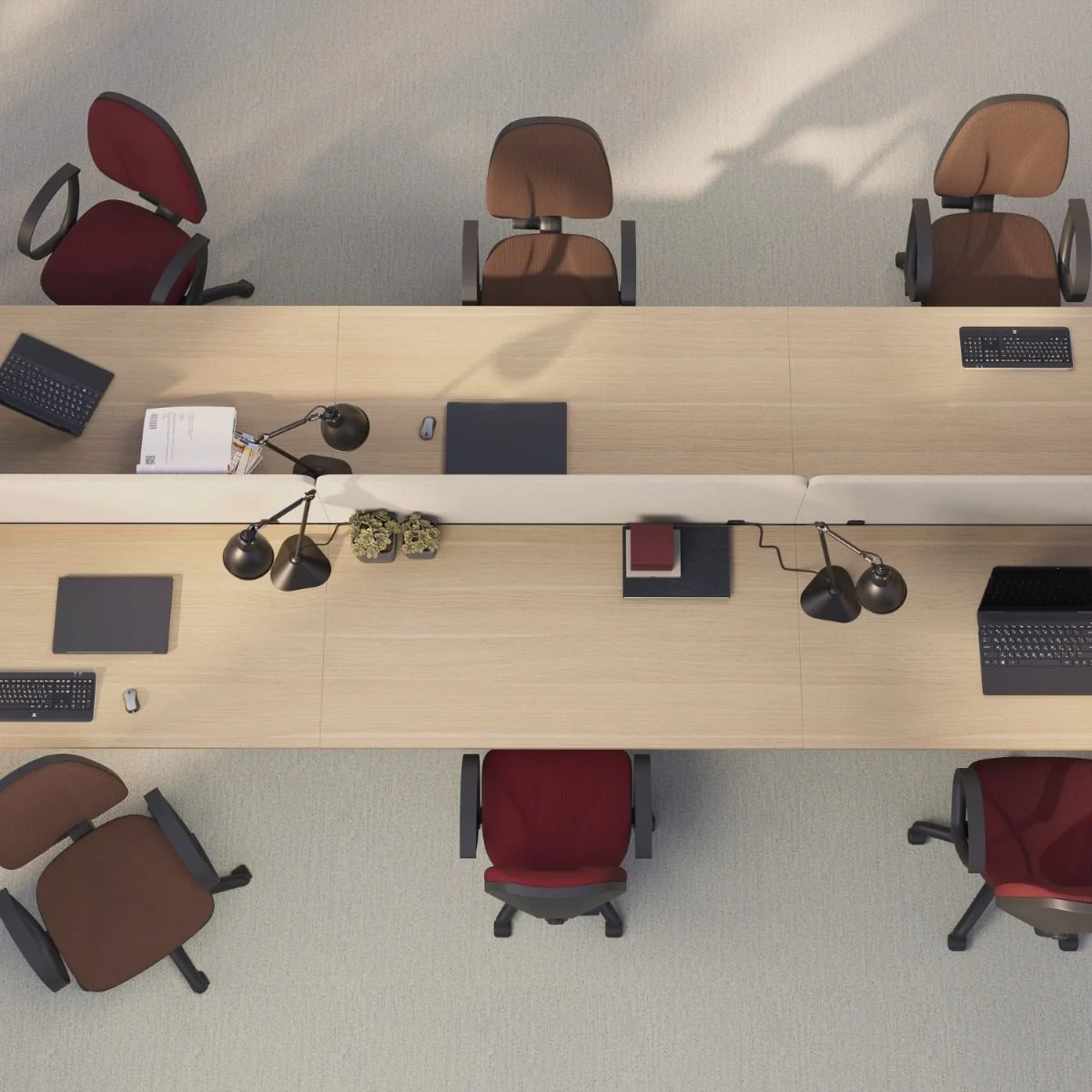 Schreibtisch bSpace Workbench mit Paneel 6er 4 Fuß von Nowy Styl - Produktbild 2 von 2