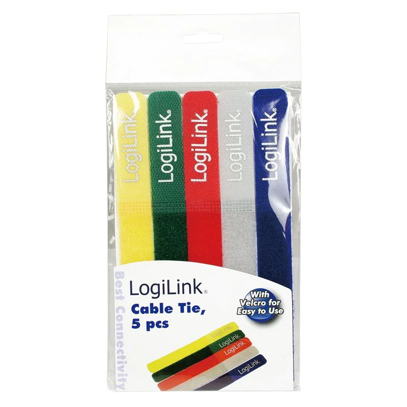 Kabelbinder (Klett) PA66 5 Stk. mischfarb. B 20 mm L 180 mm von LogiLink - Produktbild 6 von 7