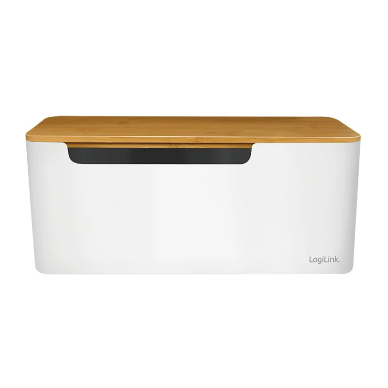 Kabelbox 320x140x130 mm weiß mit Bambus-Deckel von LogiLink - Produktbild 2 von 18