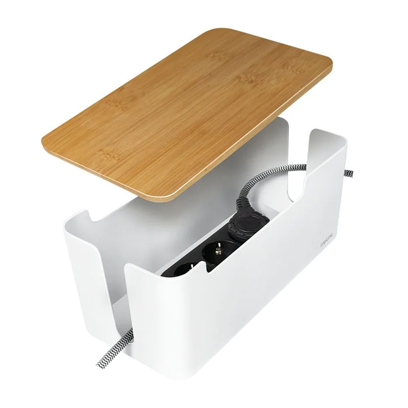 Kabelbox 320x140x130 mm weiß mit Bambus-Deckel von LogiLink - Produktbild 3 von 18