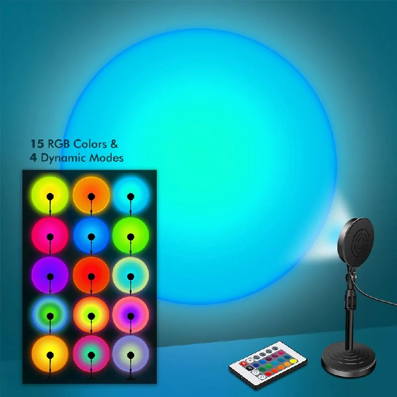 Sunset-Projektionslampe 15-RGB-Farben 4-Lichtmodi mit Fernbedienung von LogiLink - Produktbild 2 von 10