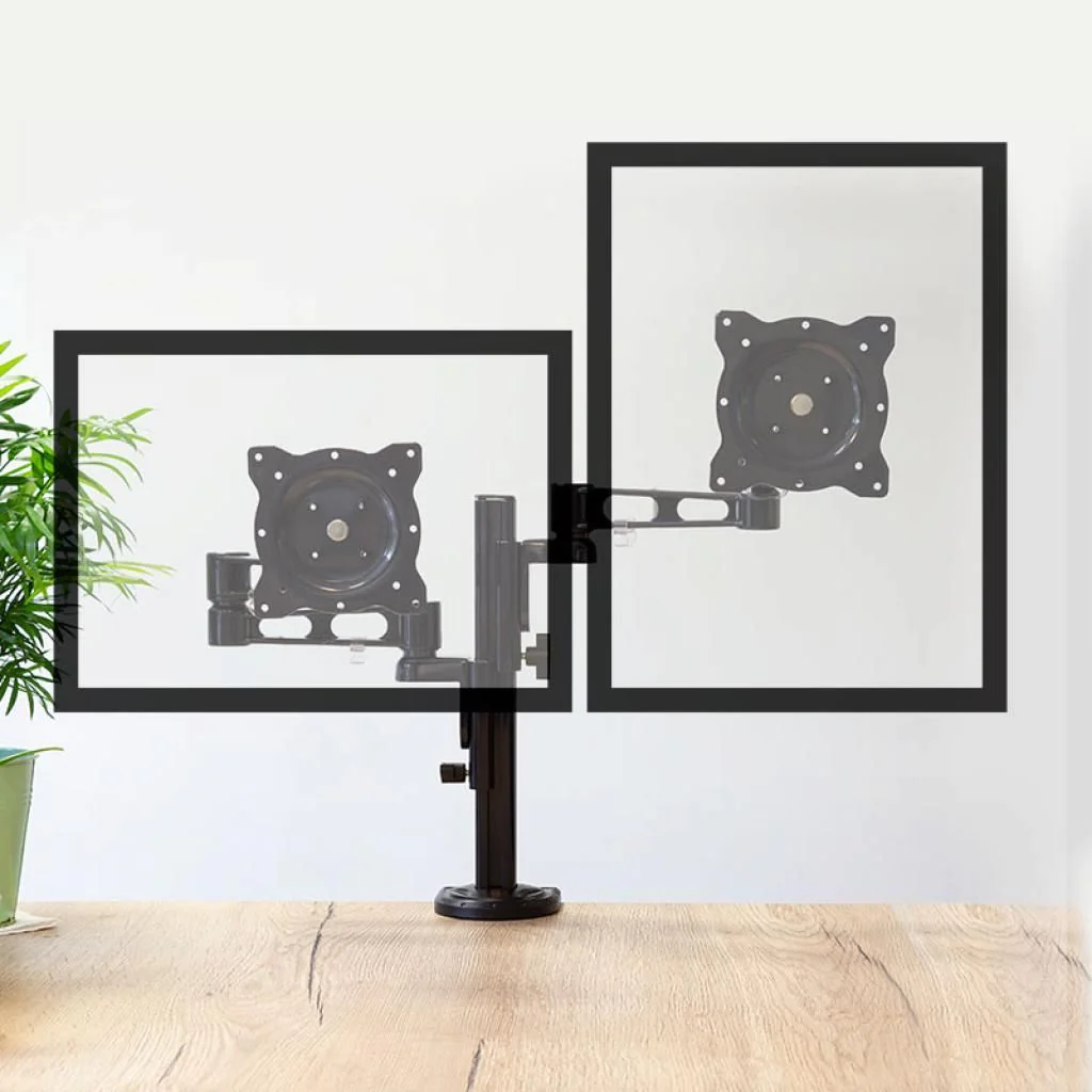 Monitorhalterung 2-fach 13–26" Aluminium Armlänge 358 mm von LogiLink - Produktbild 5 von 18