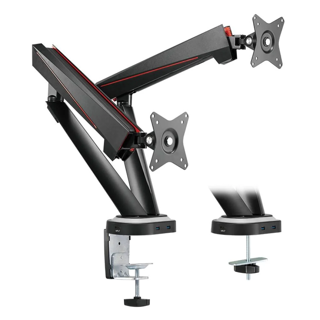 Gaming-Monitorhalterung 2-fach 17-32" Gasdruckfeder von LogiLink - Produktbild 1 von 12