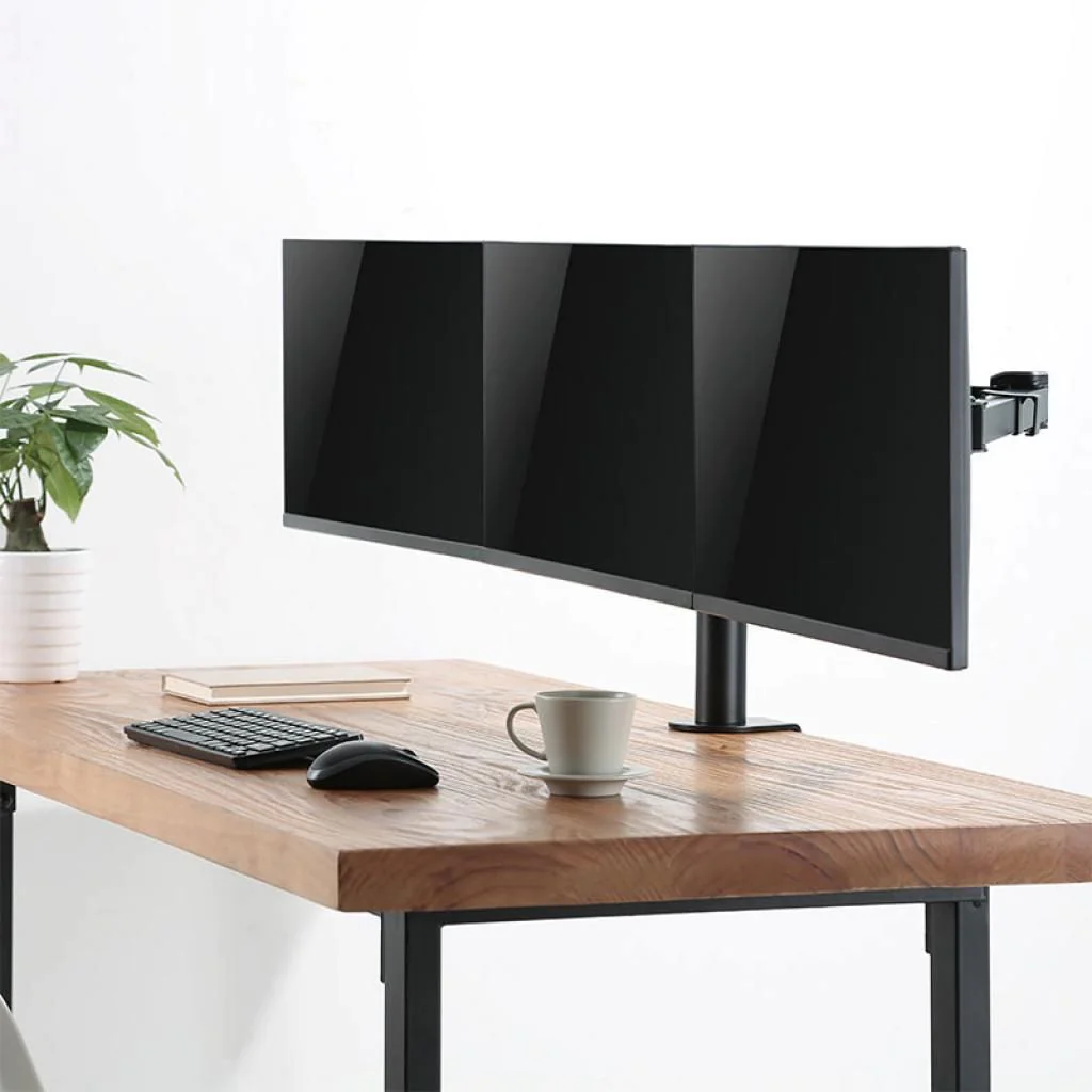 3-fach-Monitorhalterung 17–27" 7 kg je Arm max. Armläne 380 mm von LogiLink - Produktbild 5 von 13