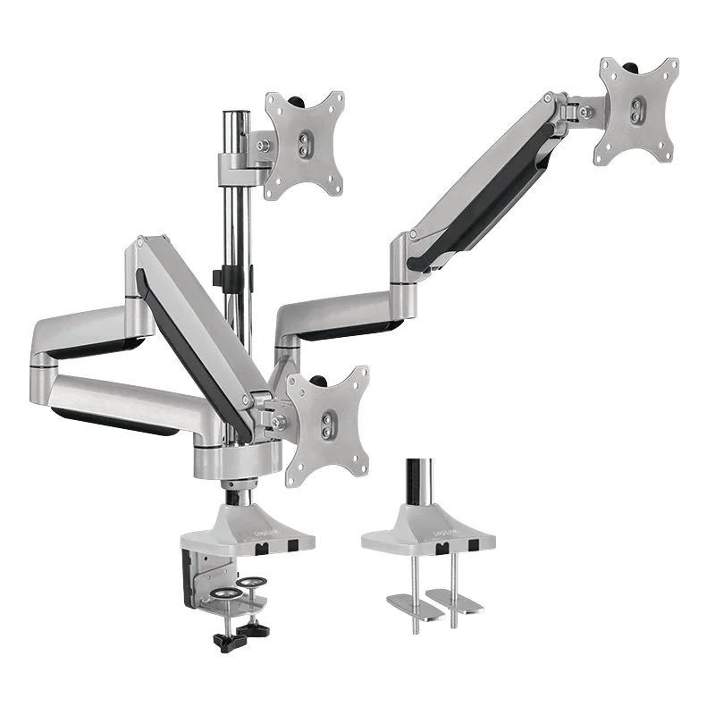 3-fach-Monitorhalterung 13–32" 7 kg je Arm neig- kipp-& drehbar Aluminium von LogiLink - Produktbild 1 von 8