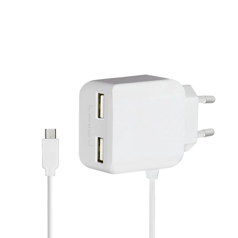 Dual-micro-USB Steckdosenadapter mit fixem Kabel 10,5 W 2x USB-A - TDI-PA0157X