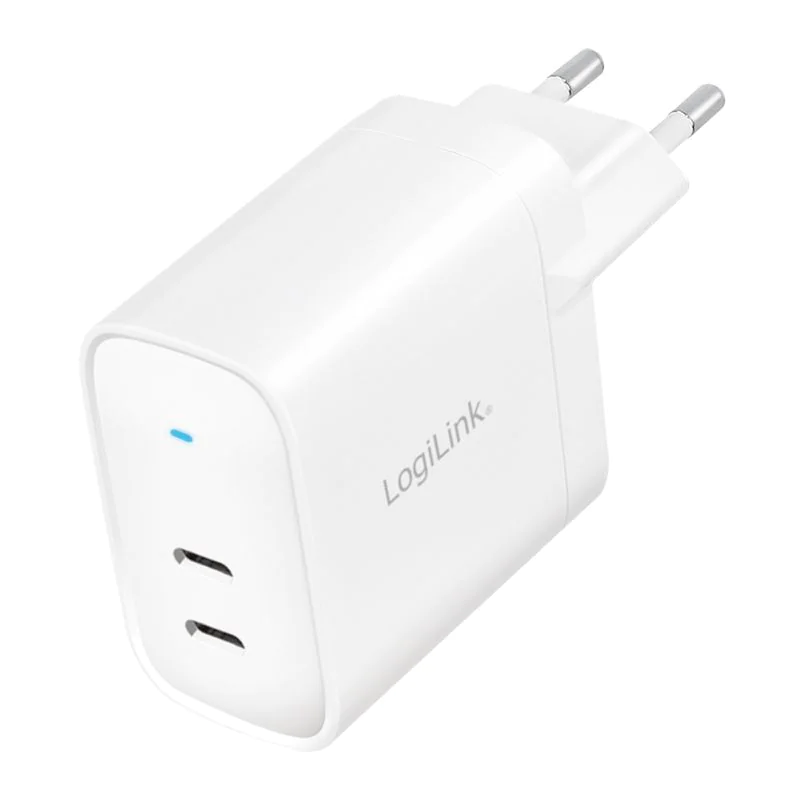 Dual-USB Steckdosenadapter 40 W GaN 2x USB-C (PD) Weiß - TDI-PA0282