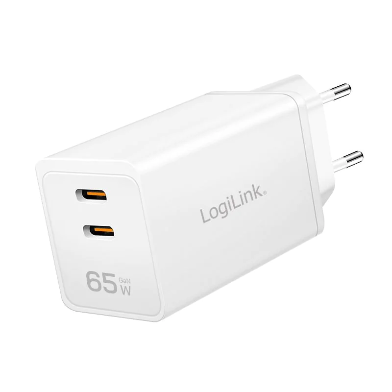 Dual-USB-Steckdosenadapter 65 W GaN 2x USB-C (PD 3.0/QC 4.0) Weiß - TDI-PA0367