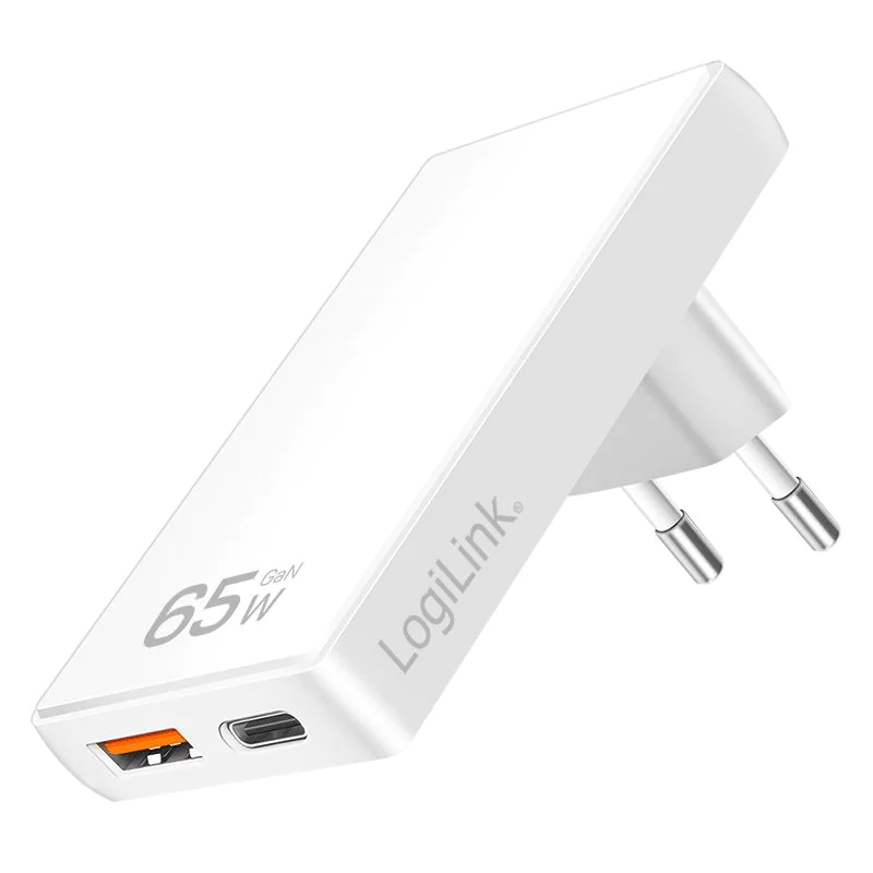 Dual-USB-Steckdosenadapter 65 W USB-A USB-C extra schmal Weiß - TDI-PA0368
