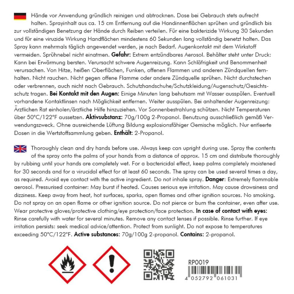 Handdesinfektionsspray 0,15 l von LogiLink - Produktbild 4 von 10