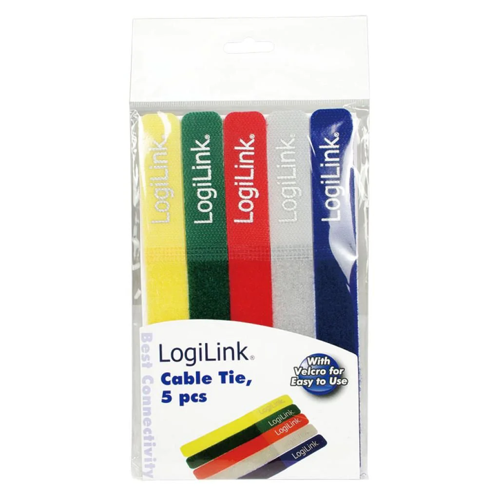 Kabelbinder (Klett) PA66 5 Stk. mischfarb. B 20 mm L 180 mm von LogiLink - Produktbild 3 von 7