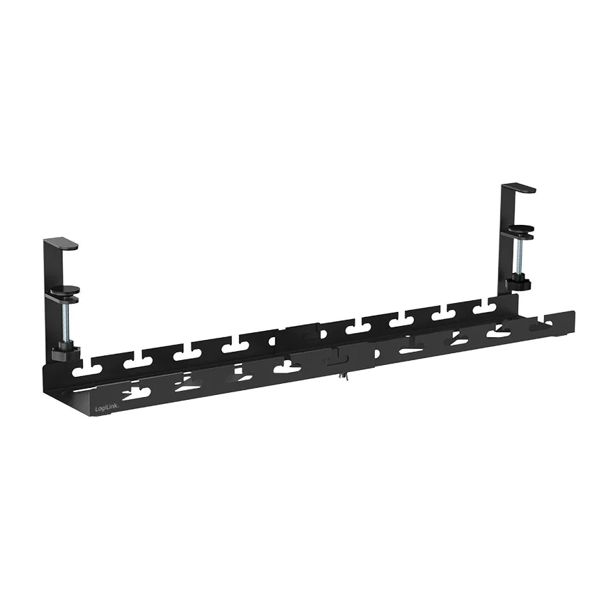 Kabelrinnen-Organizer Untertischmontage klemmbar ausziehbar Metall schwarz - TDI-KAB0094