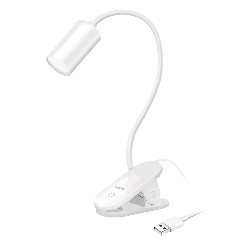 LED-Klemmleuchte 4000 K 200 lm 360° flexibler Hals 3-stufige Helligkeit Touch-Bedienung Weiß - TDI-LED024