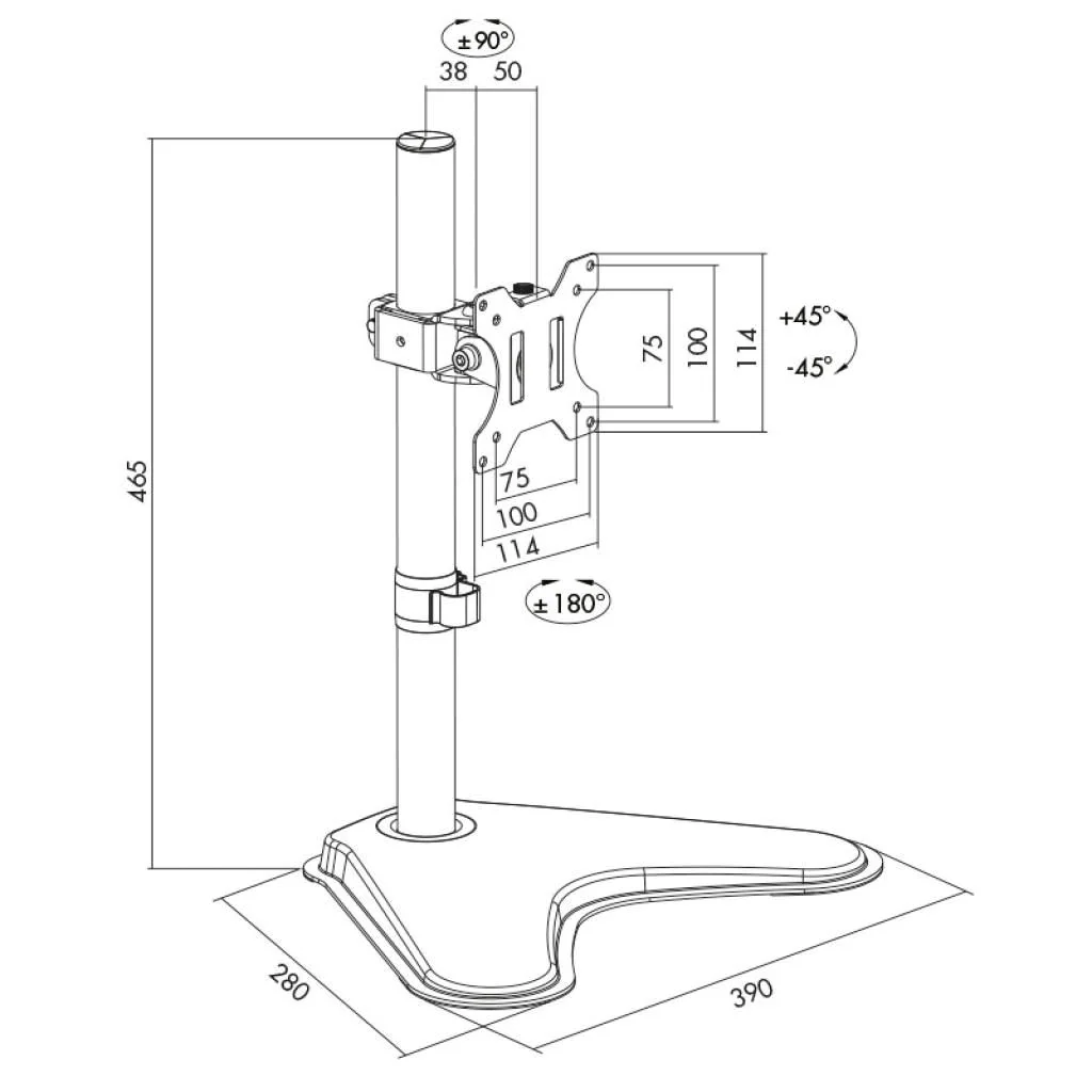 Monitorständer 13–32" Stahl Armlänge 88 mm von LogiLink - Produktbild 3 von 9