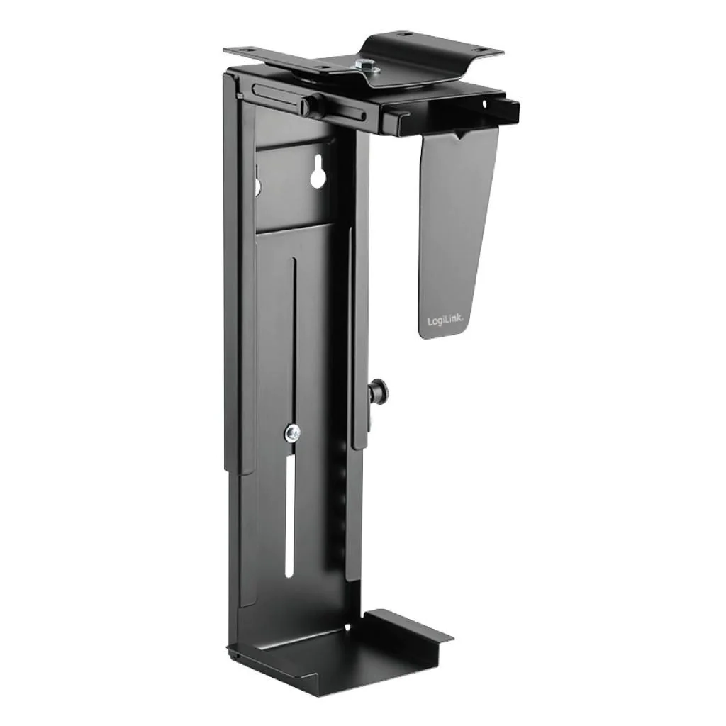 PC-Tower-Halterung bis 10 kg H 300–533 mm B 88–203 mm drehbar Untertisch-/Wandmontage Schwarz von LogiLink - Produktbild 2 von 13
