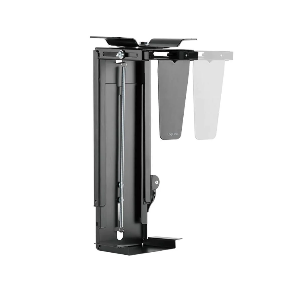 PC-Tower-Halterung bis 10 kg H 300–510 mm B 88–203 mm drehbar Untertischmontage Schwarz von LogiLink - Produktbild 3 von 19