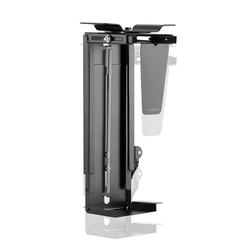 PC-Tower-Halterung bis 10 kg H 300–510 mm B 88–203 mm drehbar Untertischmontage Schwarz von LogiLink - Produktbild 4 von 19
