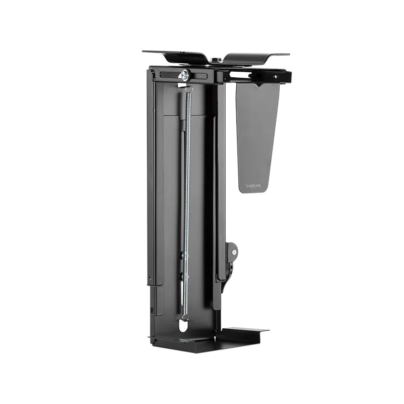 PC-Tower-Halterung bis 10 kg H 300–510 mm B 88–203 mm drehbar Untertischmontage Schwarz - TDI-EO0030