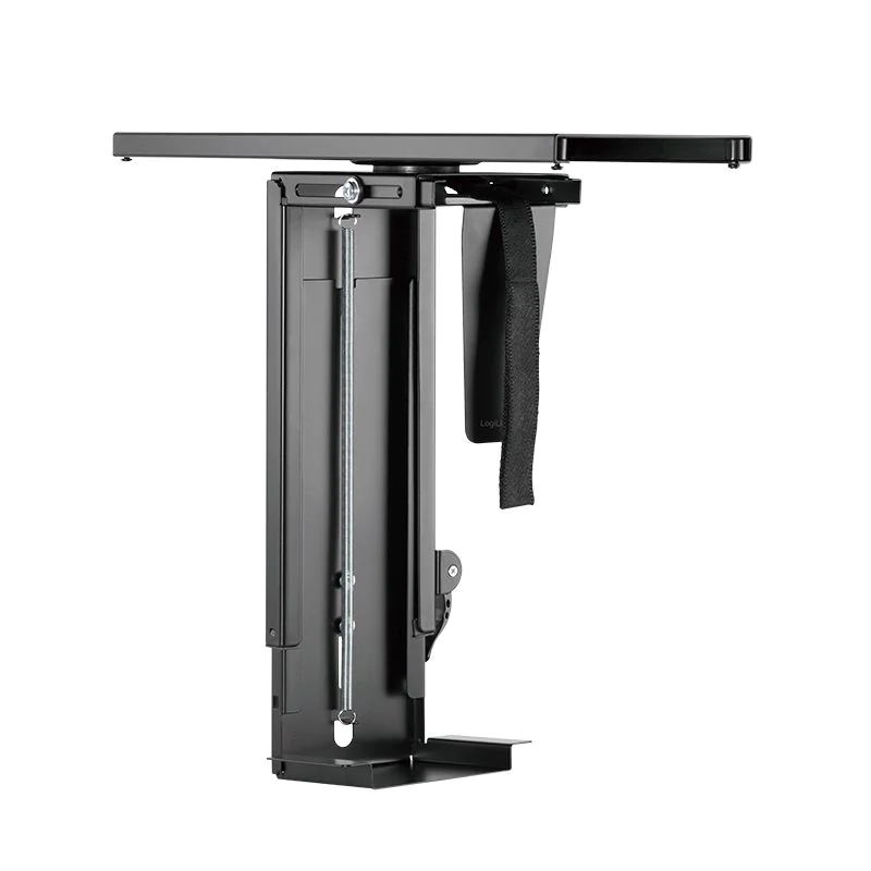 PC-Tower-Halterung bis 10 kg H 300–510 mm B 88–203 mm drehbar Untertischmontage Schwarz von LogiLink - Produktbild 1 von 9