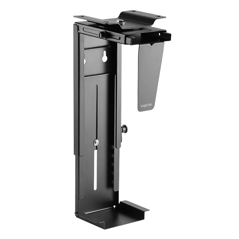 PC-Tower-Halterung bis 10 kg H 300–533 mm B 88–203 mm drehbar Untertisch-/Wandmontage Schwarz - TDI-EO0005