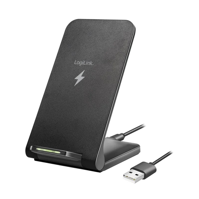 Smartphoneständer mit kabelloser Ladefunktion 2 Spulen 15 W schwarz - TDI-PA0315RF