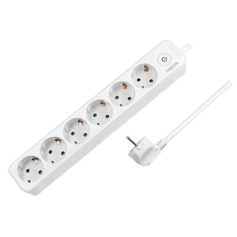Steckdosenleiste 6-fach + Schalter 6x CEE 7/3 1,5 m weiß - TDI-LPS247