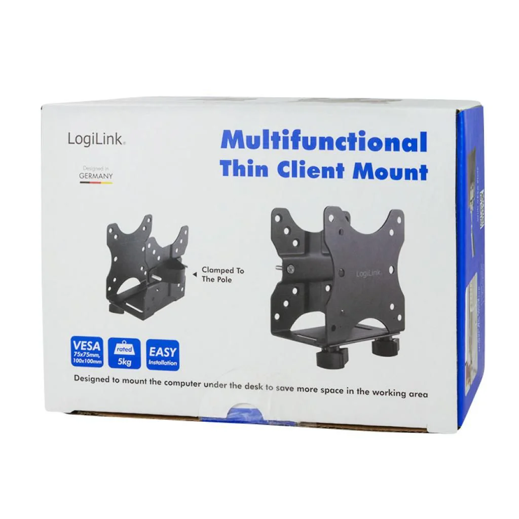 Mini-PC-Halterung bis 5 kg 17–70 mm Vesa 75x75 100x100 Schwarz von LogiLink - Produktbild 7 von 15