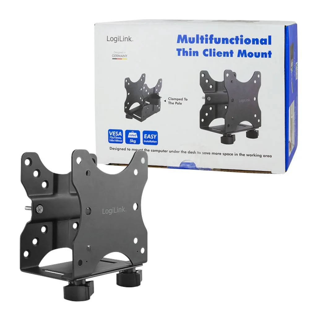 Mini-PC-Halterung bis 5 kg 17–70 mm Vesa 75x75 100x100 Schwarz von LogiLink - Produktbild 8 von 15