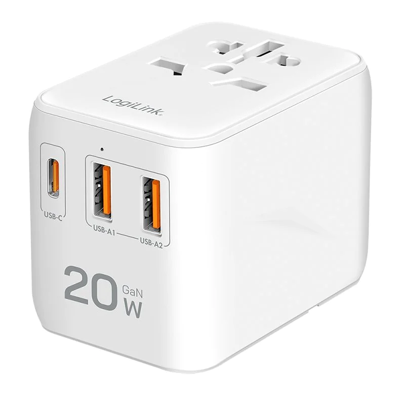 Universal-Reisenetzteil 20 W (PD) GaN 4x-Anschlüsse Weiß - TDI-PA0356