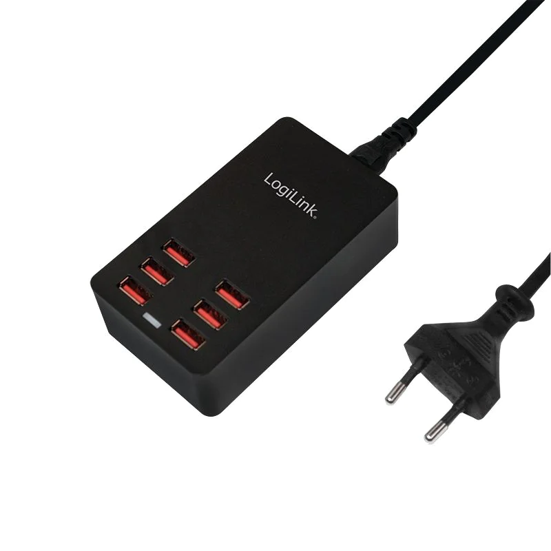USB-Tischladegerät 32 W 6x USB-A iPhone/iPad/Mobilgeräte Schwarz - TDI-PA0139
