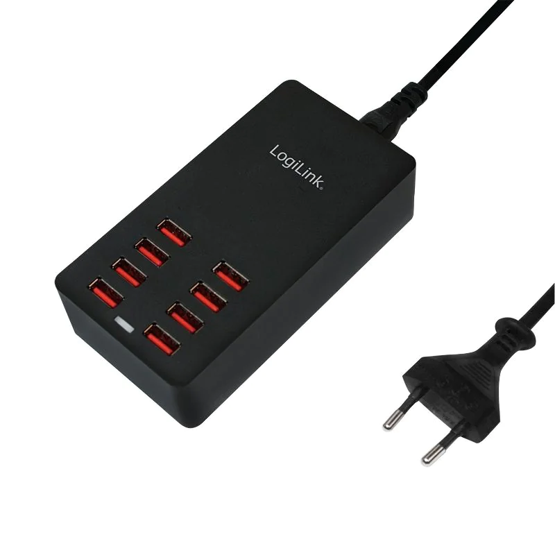 USB-Tischladegerät 44 W 8x USB-A iPhone/iPad/mobile Geräte Schwarz - TDI-PA0140