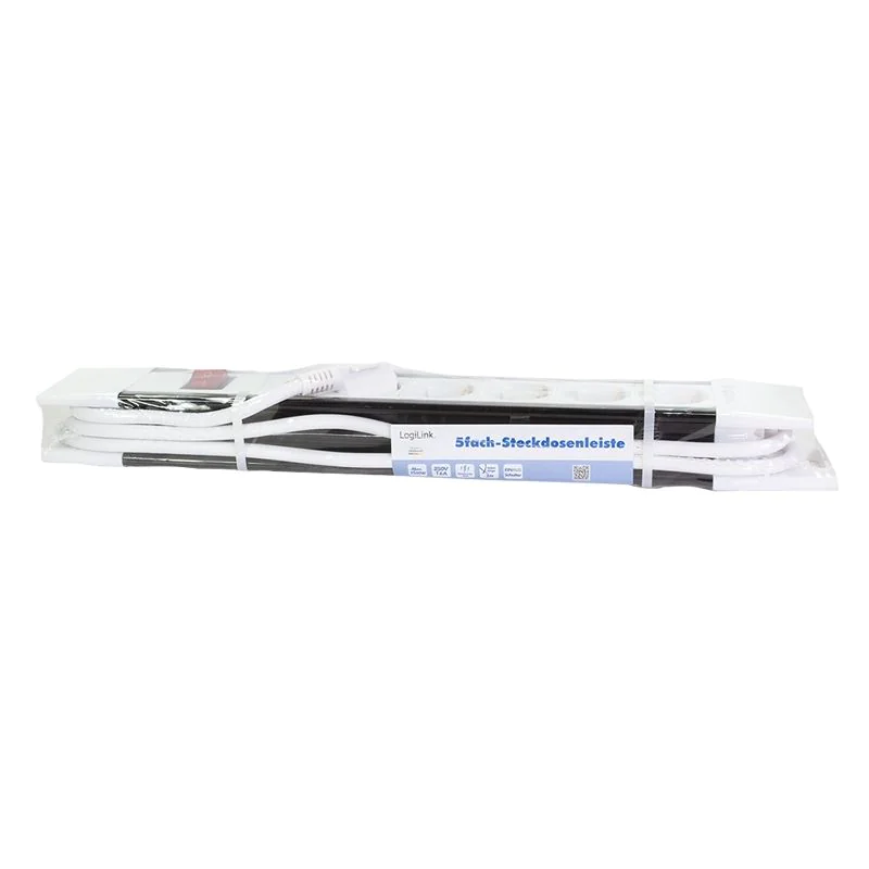 Steckdosenleiste 5-fach + An/Aus-Schalter 3 m weiß/schwarz von LogiLink - Produktbild 8 von 9