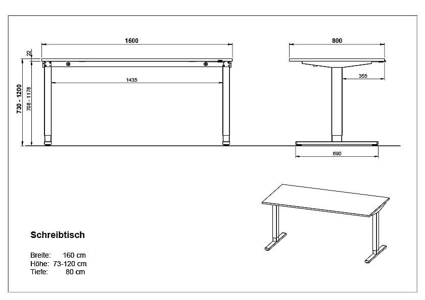 Büro-Set Lissabon 12 - Graphit/Navarra-Eiche von BME home - Produktbild 4 von 6