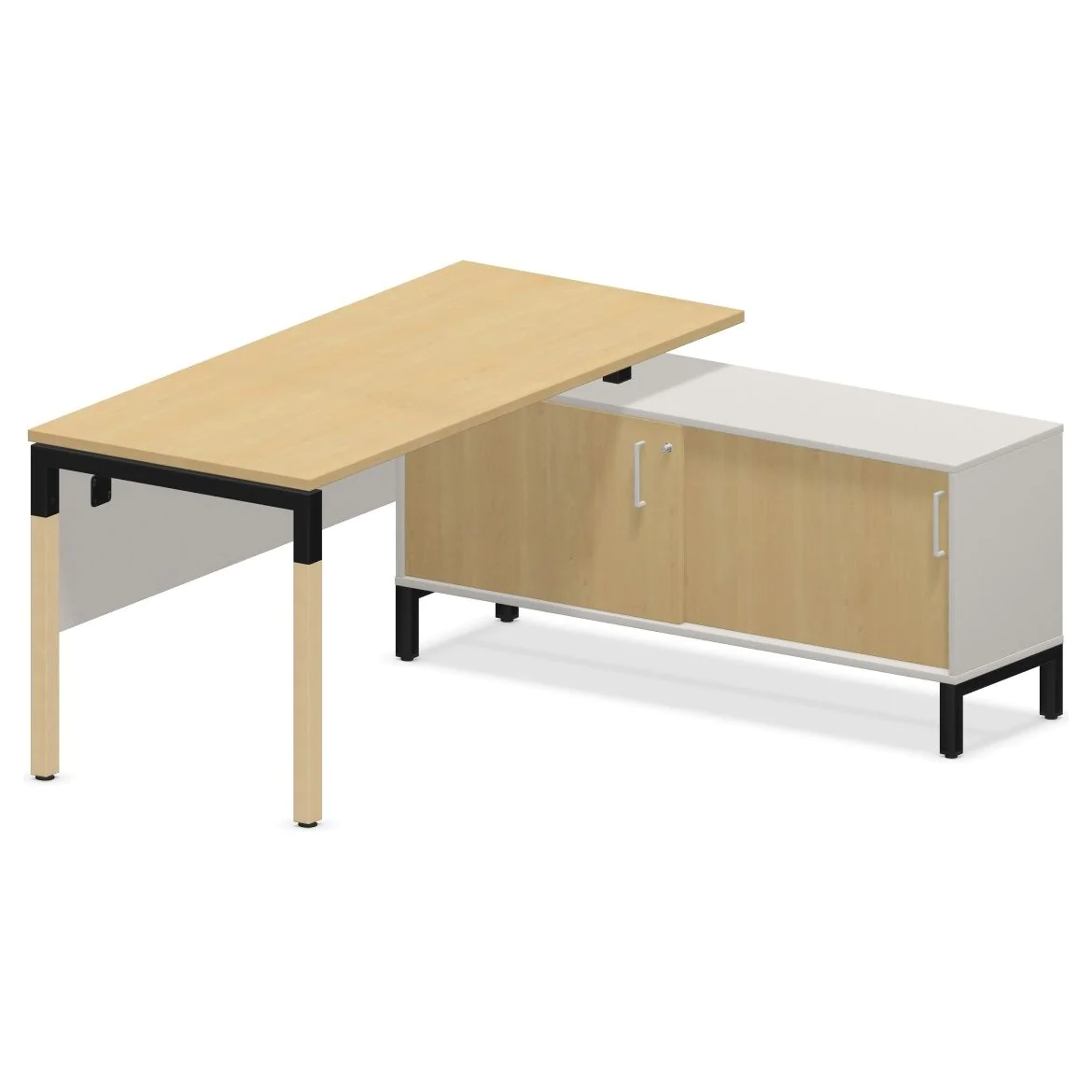 Ausatzschreibtisch CS5040 I-LEG LWM mit Beinraumblende - NST-CS5040-DESK-I-LEG-LWM-SBD-PN