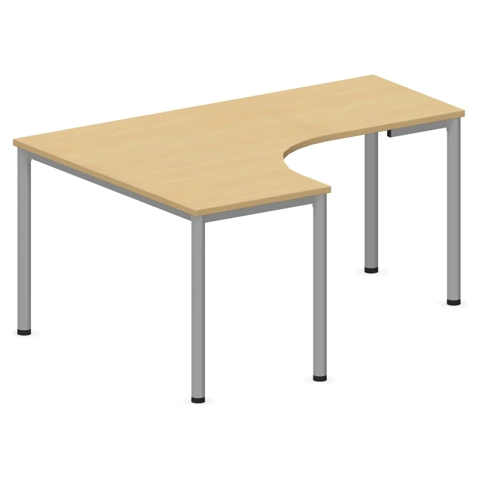 Eckschreibtisch E10 Rundrohr 4-Fuß - NST-E10-ES-DESK-I-LEG-LS