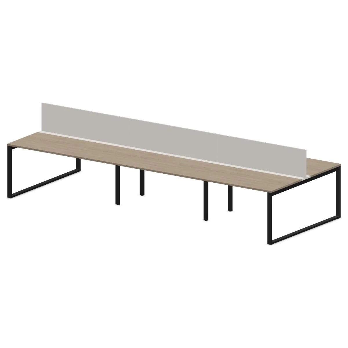 Teamarbeitsplatz SQart 6U O-LEG mit Sichtschutz - NST-SQART-WORKBENCH-6U-O-LEG-FLAP-PN