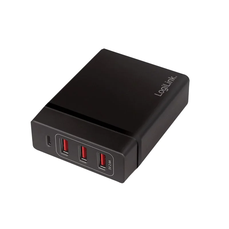 4-fach-USB-Tischladeadapter 72 W 3x USB-A 1x USB-C (PD) Schwarz von LogiLink - Produktbild 5 von 8