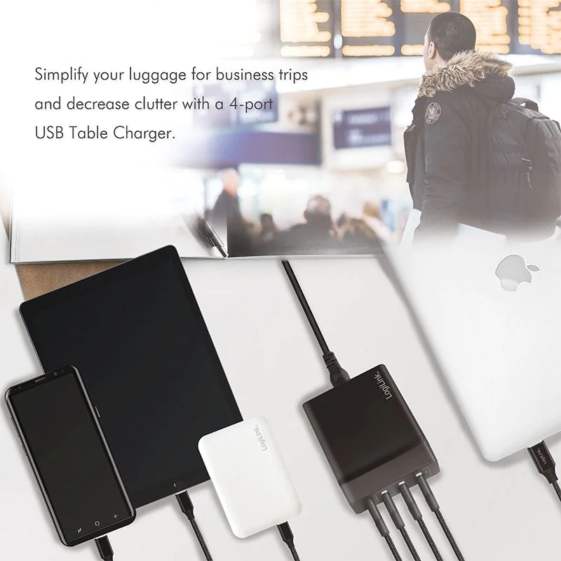 4-fach-USB-Tischladeadapter 72 W 3x USB-A 1x USB-C (PD) Schwarz von LogiLink - Produktbild 6 von 8
