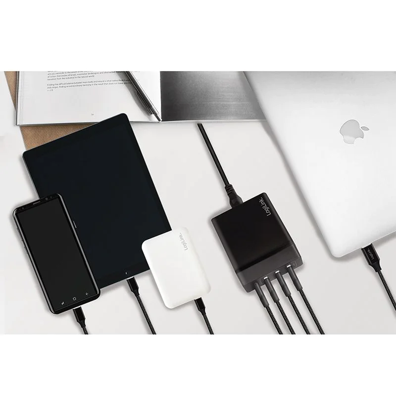 4-fach-USB-Tischladeadapter 72 W 3x USB-A 1x USB-C (PD) Schwarz - TDI-PA0122