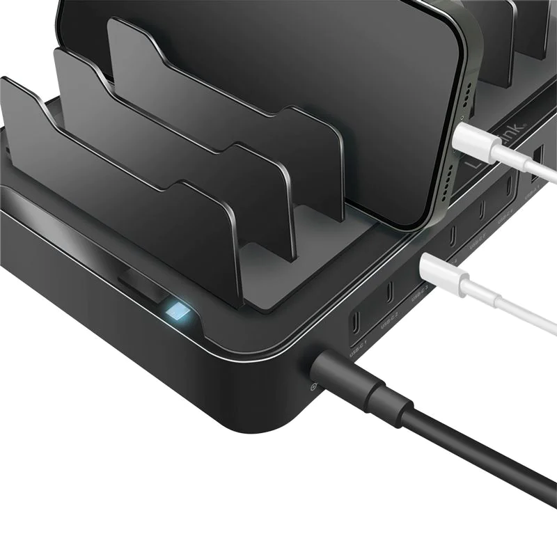 USB-C-Ladestation 4x USB-A & 6x USB-C PD & QC 3.0 120 W schwarz von LogiLink - Produktbild 4 von 9