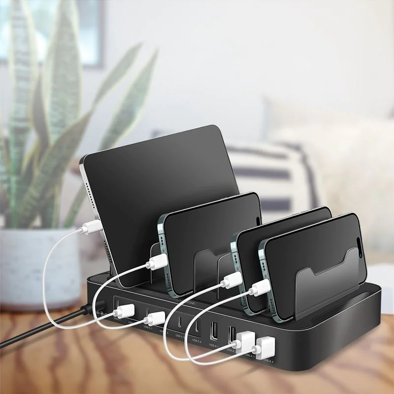 USB-C-Ladestation 4x USB-A & 6x USB-C PD & QC 3.0 120 W schwarz - TDI-PA0327