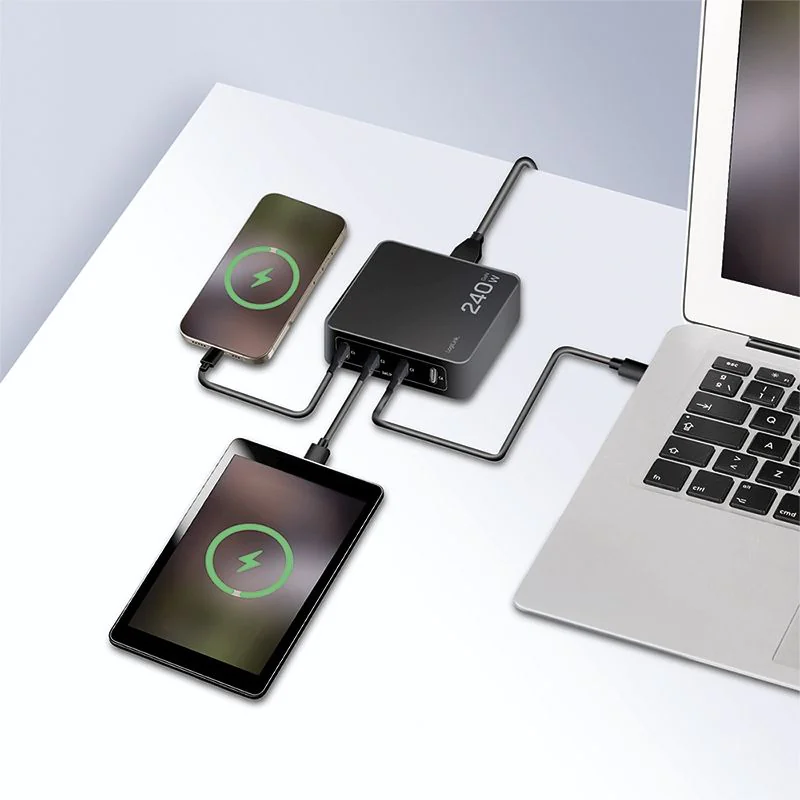 4-fach-USB-C-Ladegerät 240 W GaN PD 3.1 Schwarz - TDI-PA0353