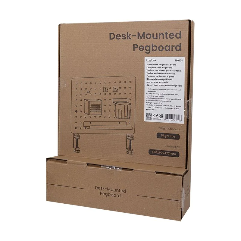 Lochplatten-Organizer/Kombination Klemmmontage 42 x 47,7 x 9,9 cm bis 5 kg Weiß von LogiLink - Produktbild 9 von 10